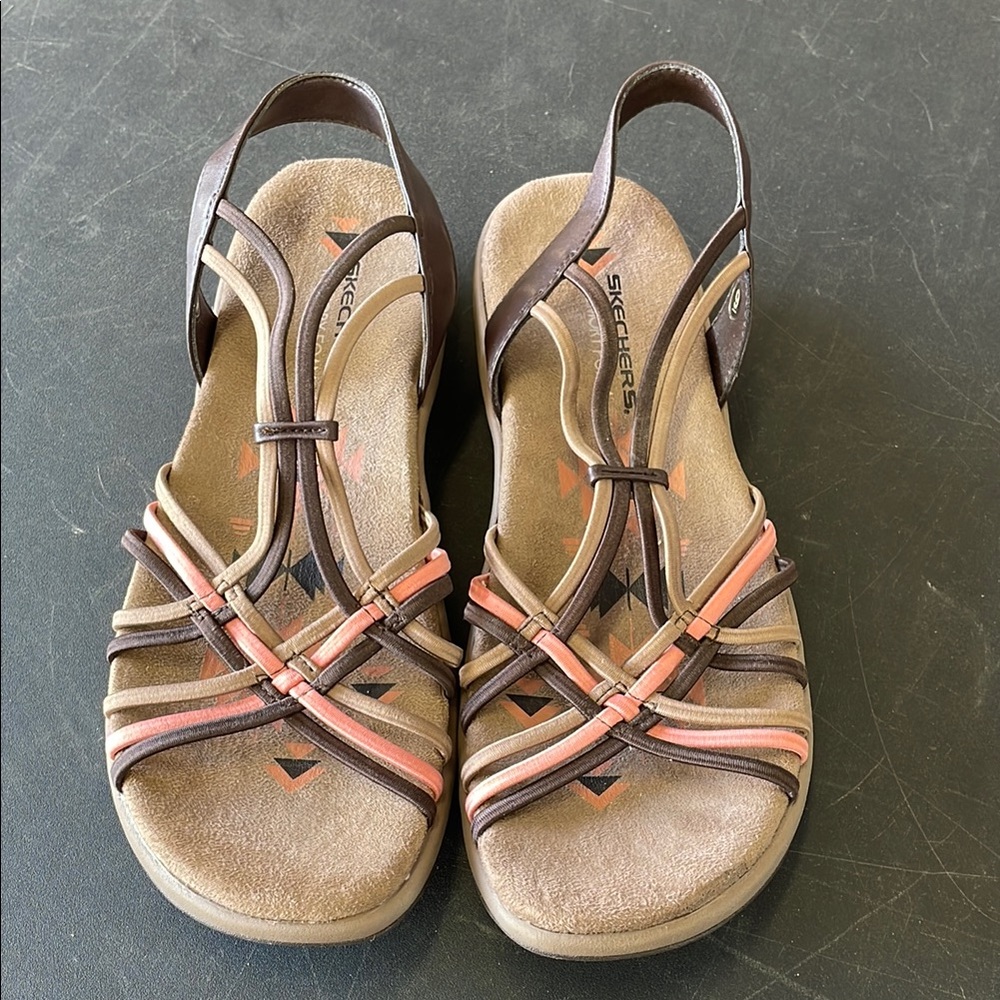 Skechers Women's Brown and Pink Sandals